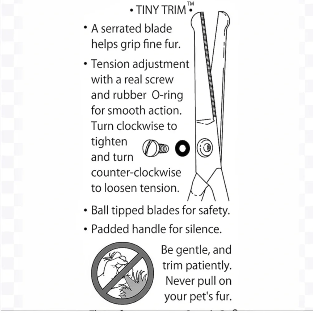 NIP Scaredy Cut Tiny Trim Ball-Tipped Dog, Cat & Small Pet Grooming Scissor